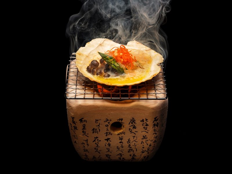 Keyaki - Grilled Scallop with Egg Yolk Sauce